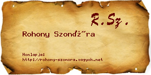 Rohony Szonóra névjegykártya